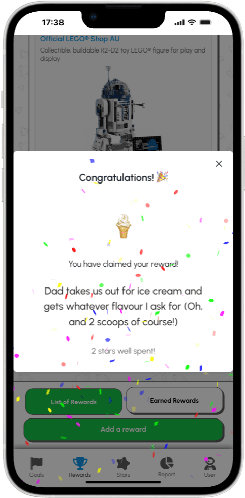 Claim reward interface
